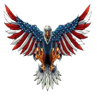 🇺🇸 águila, bandera americana, patriótico, EE. UU., americano, pájaro, barras y estrellas telegram sticker