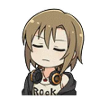 😎 Rock Anime, Manga, Auriculares, Rock, Música telegram sticker