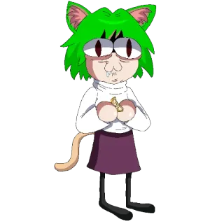 🥴 Neco-Arc Neco Arc, chat, animé, manga, drôle, mème whatsapp sticker