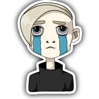 😰 triste, pleurer, émotion, larmes, personnage telegram sticker
