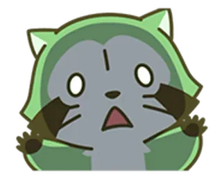 🤢 procione, scioccato, cartone animato, animale, espressione, sorpreso telegram sticker