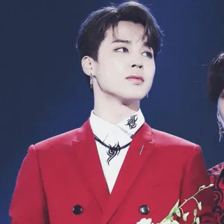 🔖 Jimin kpop, cantante, traje rojo, jimin bts, coreano, música telegram sticker