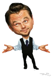 😬 Leonardo DiCaprio знаменитость, актер, карикатура, портрет telegram sticker