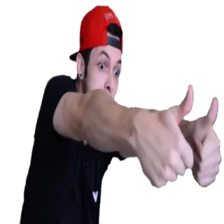 👍 man, thumbs up, red hat, portrait, person, gesture telegram sticker