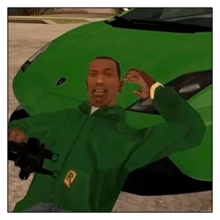 🥶 CJ Grand Theft Auto: San Andreas Grand Theft Auto, CJ, San Andreas, игра, персонаж whatsapp sticker
