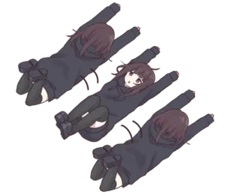 🙃 Anime, Personagem, Garota, Moletom com capuz, Bonito telegram sticker