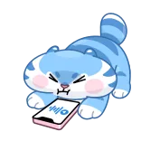 🤬 gato, teléfono, animal, lindo, pegatina whatsapp sticker