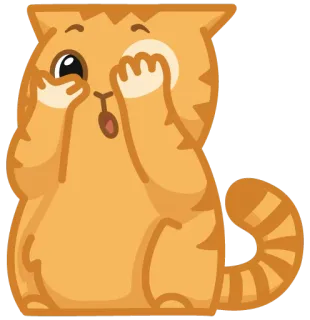 🙈 cat, orange, happy, cartoon, animal, cute telegram sticker