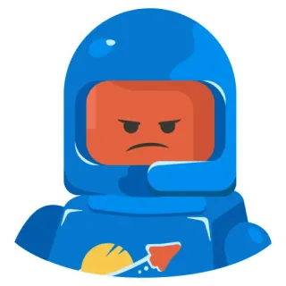 😡 astronot, marah, luar angkasa, helm, kartun, karakter, roket whatsapp sticker