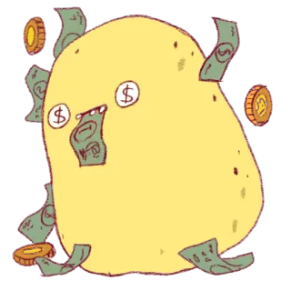 🤑 деньги, мультик, доллар, богатство, богатый, экономика telegram sticker