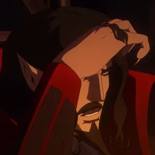 ⛓ Vlad Dracula Tepes Castlevania вампир, грустный, уставший, Netflix, аниме telegram sticker