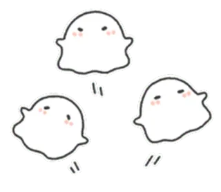 😄 fantasma, lindo, tenebroso, kawaii telegram sticker