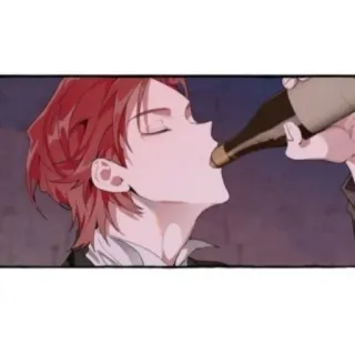 🗑 drinking, beer, alcohol, anime, manga, character, male telegram sticker