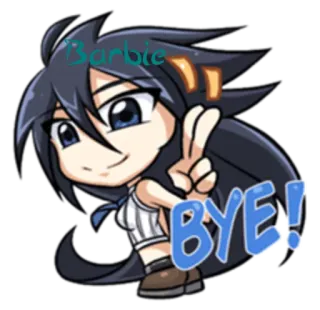 👋 BYE! пока, аниме, машет, до свидания, мультфильм telegram sticker