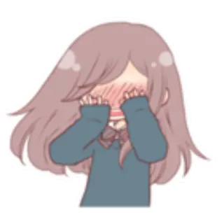 ✨ ragazza anime, arrossendo, timida, carina, piangendo, kawaii telegram sticker