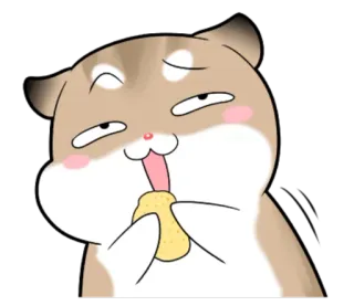 😌 kat, eten, cartoon, schattig, eten telegram sticker