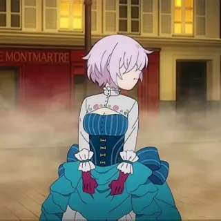 🌸 LE MONTMARTRE 动漫, 蒙马特, 连衣裙, 女孩, 建筑 telegram sticker