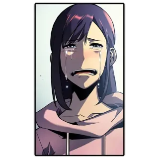 😭 chorando, triste, mulher, desenho animado, anime, mangá telegram sticker