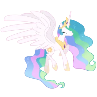 😜 Princess Celestia My Little Pony princess celestia, my little pony, pony, cavallo alato, arcobaleno, fantasia telegram sticker