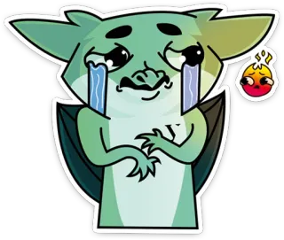 😭 crying, sad, tearful, cartoon, monster, bat, emotion whatsapp sticker