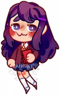 💜 APHUNE dễ thương, anime, kawaii, nhãn dán telegram sticker
