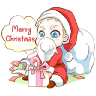 🎅 Merry Christmas Weihnachten, Weihnachtsmann, Feiertag, Geschenk, Cartoon, Süß whatsapp sticker