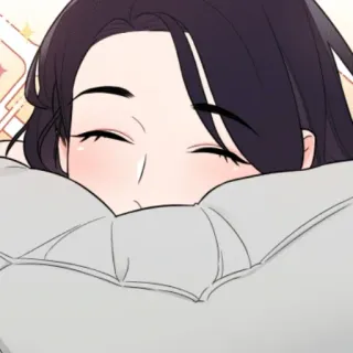 🖤 mulher, desenho animado, dormindo, anime whatsapp sticker