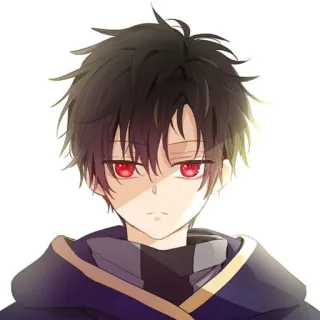🌑 アニメ, マンガ, キャラクター, 少年, 赤い目, ファンタジー telegram sticker