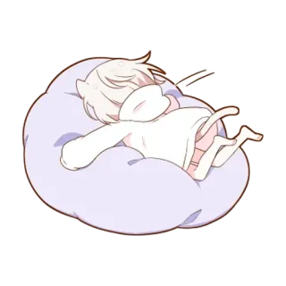 😳 cat, cute, kawaii, sleepy, anime, sticker telegram sticker