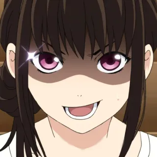 😈 anime, girl, yandere, creepy, smile, portrait, cartoon telegram sticker