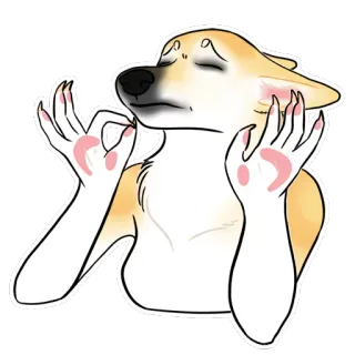 👌 doge, anjing, hewan, meme, zen, yoga, damai telegram sticker