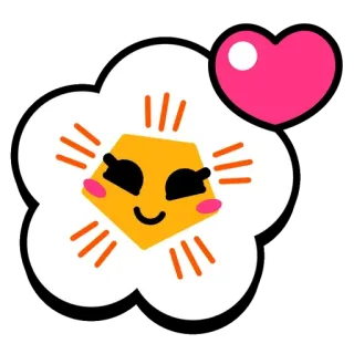 🌟 flower, heart, cartoon, kawaii, cute, sticker telegram sticker