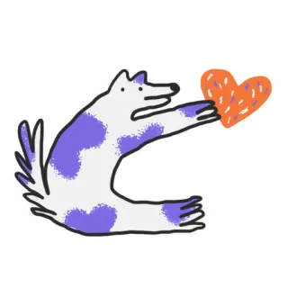 😘 犬, ハート, 愛, 動物, ステッカー, かわいい, 漫画 telegram sticker