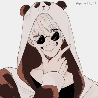 💠 Anime, Manga, Panda, Sudadera con capucha, Gafas de sol, Personaje, Arte whatsapp sticker