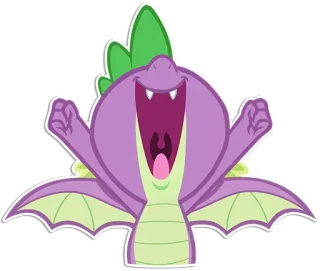 🙌 Spike My Little Pony dragon, cartoon, animation, Spike, My Little Pony, cheerful telegram sticker