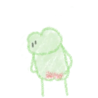 💢 rã, fofo, verde, animal, desenho animado, desenho telegram sticker