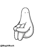 🔝 ma, dễ thương, đơn giản, nhân vật, hình minh họa, ngồi telegram sticker