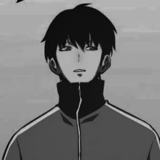 ⚓️ man, person, anime, manga, portrait, serious, tracksuit telegram sticker