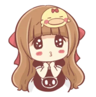 😚 Chibi, Anime, Süß, Cartoon, Mädchen, Kawaii, Ente telegram sticker