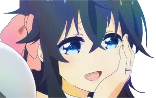 😍 Anime, Menina, Fofa, Feliz, Sorrindo, Ilustração telegram sticker