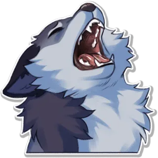 😰 หมาป่า, สัตว์, หอน, สัตว์ป่า, การ์ตูน telegram sticker