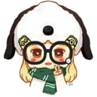 🙃 милый, чиби, аниме, кавай, мультфильм, девушка, шарф telegram sticker