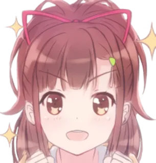 🤩 애니메이션 소녀, 고양이 귀, 반짝이, 만화, 귀여운, 카와이 telegram sticker