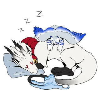 😴 dragon, dormir, fantaisie, mignon, dessin animé, animal whatsapp sticker