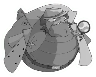 🔎 Drache, Detektiv, Hut, Lupe, Ermittler, Cartoon telegram sticker