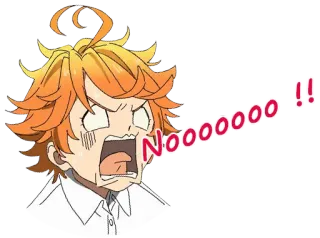 😱 Emma The Promised Neverland Nooooooo!! Anime, Emma, The Promised Neverland, Shonen, Sticker, Nein whatsapp sticker