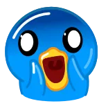 😱 shock, miedo, emoción, azul, dibujos animados, sorpresa, expresión, asustado telegram sticker