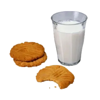 🥛 쿠키, 우유, 음식, 디저트, 간식, 달콤한, 음료 telegram sticker