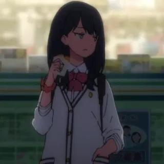 🍒 anime, school uniform, girl, eating, cute, japanese telegram sticker