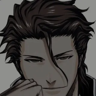 🧬 Sosuke Aizen Bleach Anime, Manga, Villano, Sonrisa burlona, Serio telegram sticker